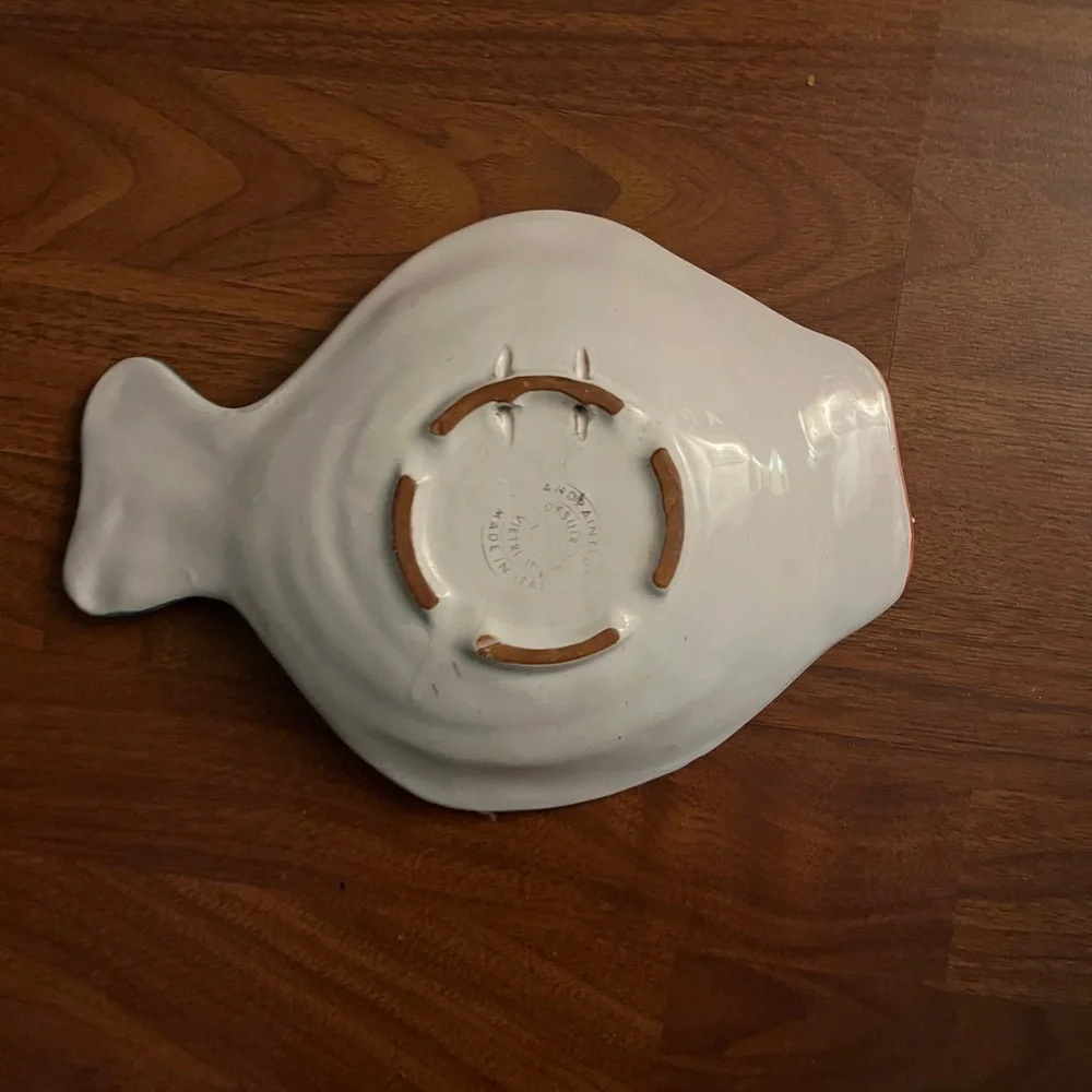 Desuir for Vietri Hand Painted Fish Dish Platter Ceramic Made In Italy Colorful